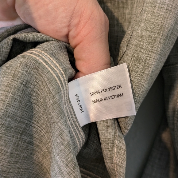 Orvis Gray Textured Print Button Down Size M - Picture 7 of 7